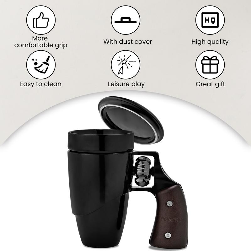 Pukomc Coffee Mug with Rotatable Wooden Handle, Ceramic Leak-Proof and Scalding-Proof Cup, 16 Ounces Beverage Drinkware Glass Reusable Reuse