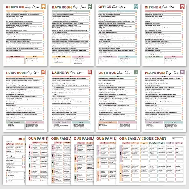 Household Daily Cleaning Schedule Planner,