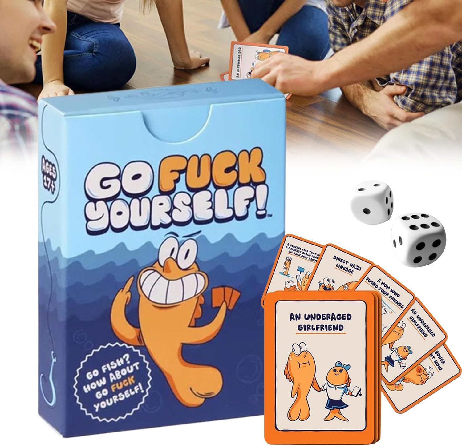 Go Fuck Yourself Card Game, The Go Fish Game of Life's Little Humiliations, Make you and your friends laugh, Interactive Fun Family and New Gag Gifts for Friends, Coworkers, Family