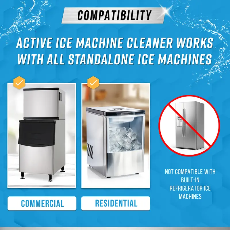 ACTIVE Ice Machine Cleaner Maker Descaler- Tablets Compatible with Frigidaire, Opal, GE Profile, Kitchenaid, Nickel Safe Scale Remover for Countertop, Nugget Ice Makers - Bulk 1 Year Supply