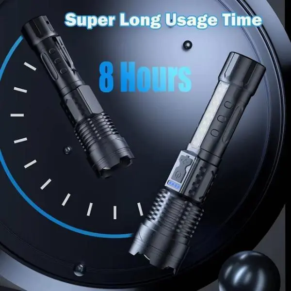 New Strong flashlight usb rechargeable Outdoor lighting30W white laser flashlight with COB work light