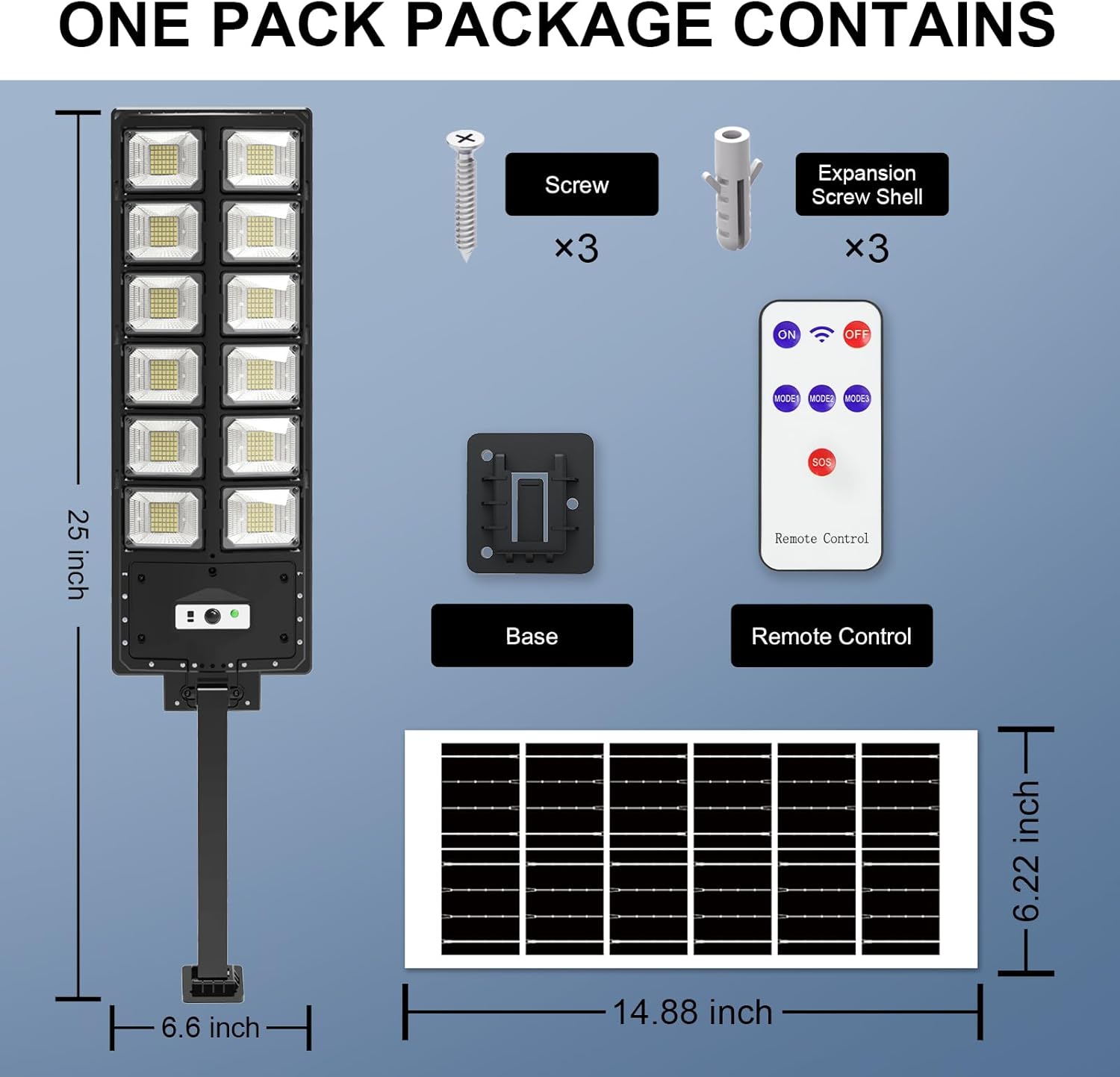Solar Street Lights Outdoor Waterproof, 6500K 10000LM Solar Street Light, 504LEDs Parking Lot Lights Powered Street Light Dusk to Dawn,