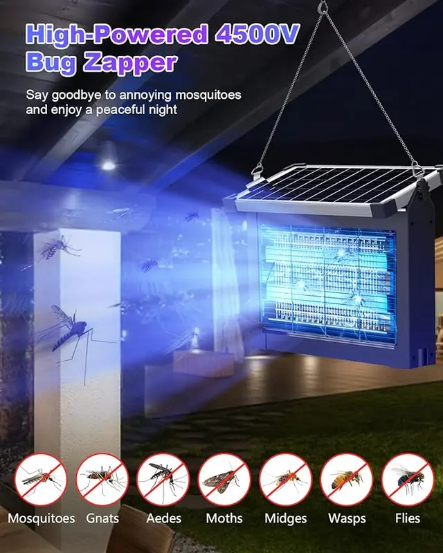 AUKFA Solar Bug Zapper Outdoor, Waterproof