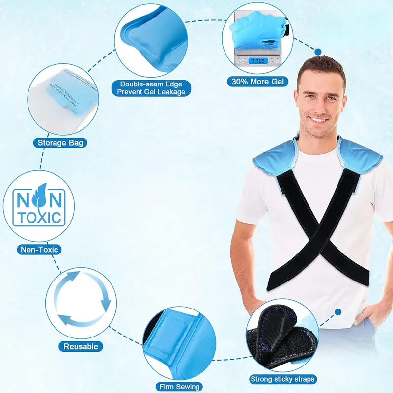 Rainbow Extra Large Ice Pack Wrap for Shoulder and Upper Back Reusable, Full Back Cold Pack, Hot & Cold Compress Gel Pack for Shoulder Upper Back