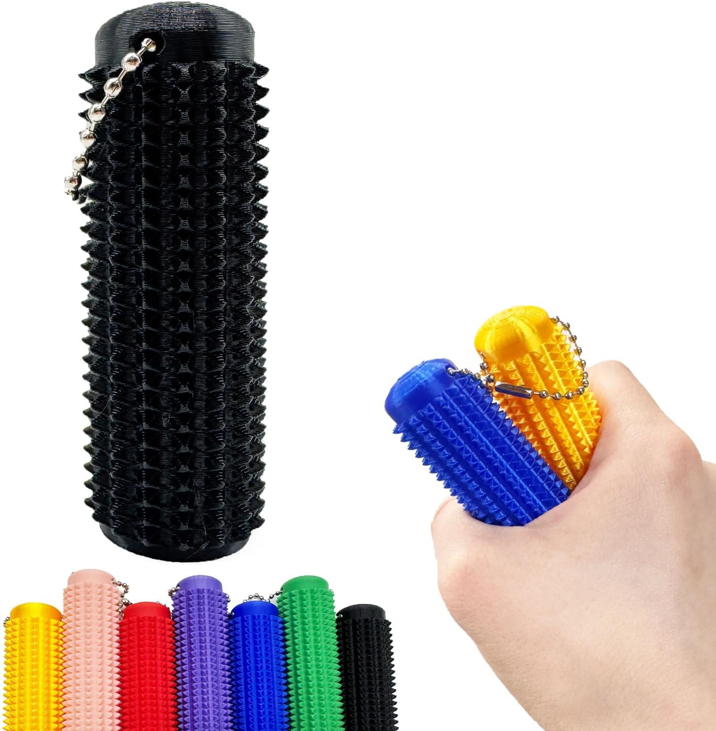 2pack Little Ouchies Fidget - Spiky Grippie Stim Keychain,Pocket-Sized Fidget Toys Sensory Keychain for Anxiety & Stress Relief,Novelty Gifts for Friends