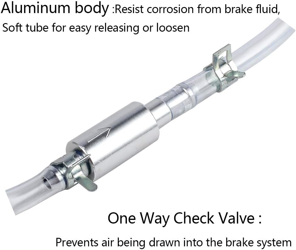 Brake Bleeder Hose- One Way Check Valve Tube Bleeding Tool Kit for Motorcycle Clutch