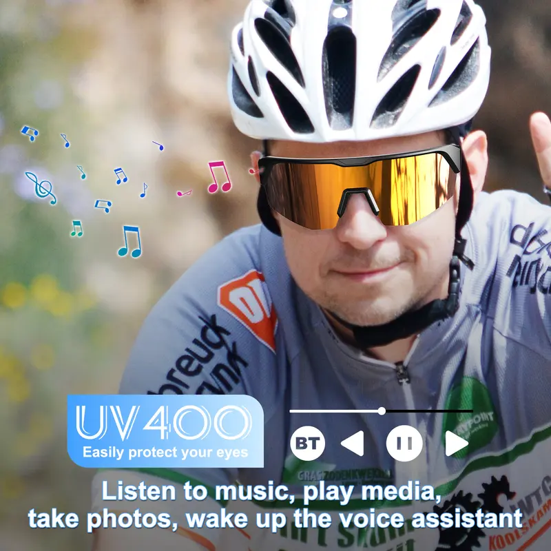 Sport Bluetooth Smart Audio Sunglasses, UV400 Protection & Polarized Glasses - Sports & Cycling, Open Ear, Clear Call uv protection