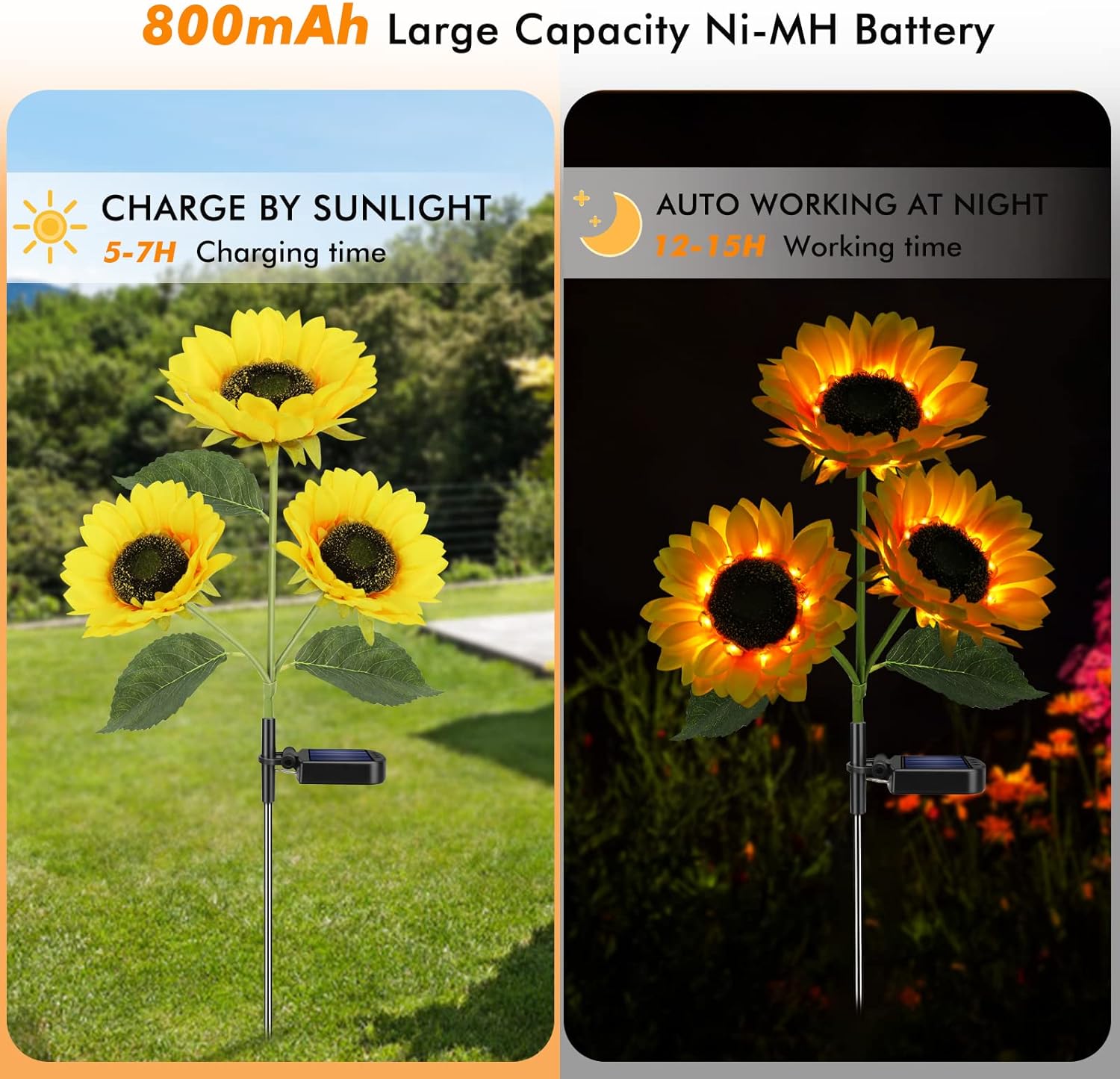 Solar LED Sunflower Garden Lights