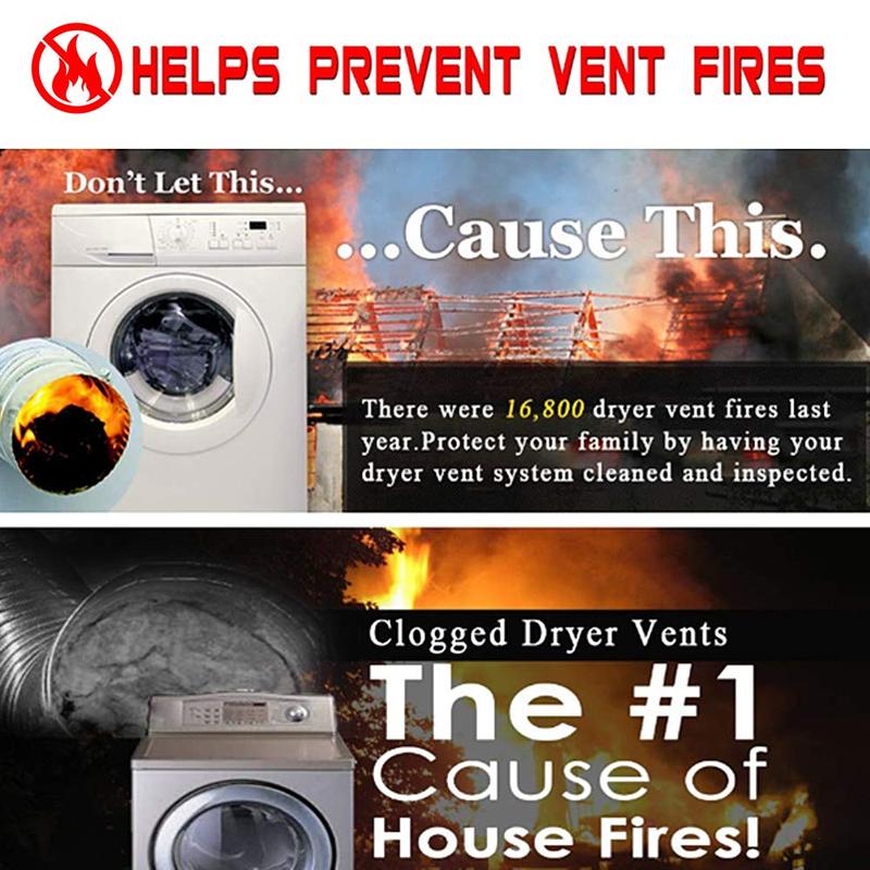 Holikme 30 Feet Dryer Vent Cleaner Kit, Flexible Lint Brush with Drill Attachment, Fireplace Chimney Brushes Extends Up to 30 Feet for Easy Cleaning, Use with or Without a Power Drill