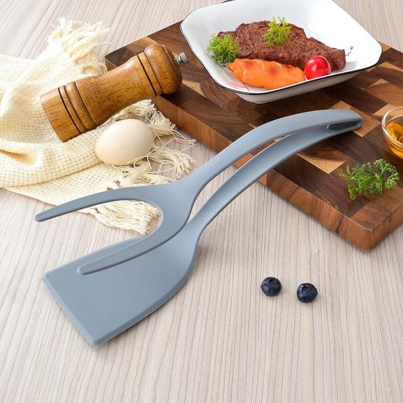 2-in-1 Silicone Turner and Spatula Tong – Egg Flipper, Versatile Kitchen Cooking Tool for Eggs, Pancakes, French Toast & Omelets