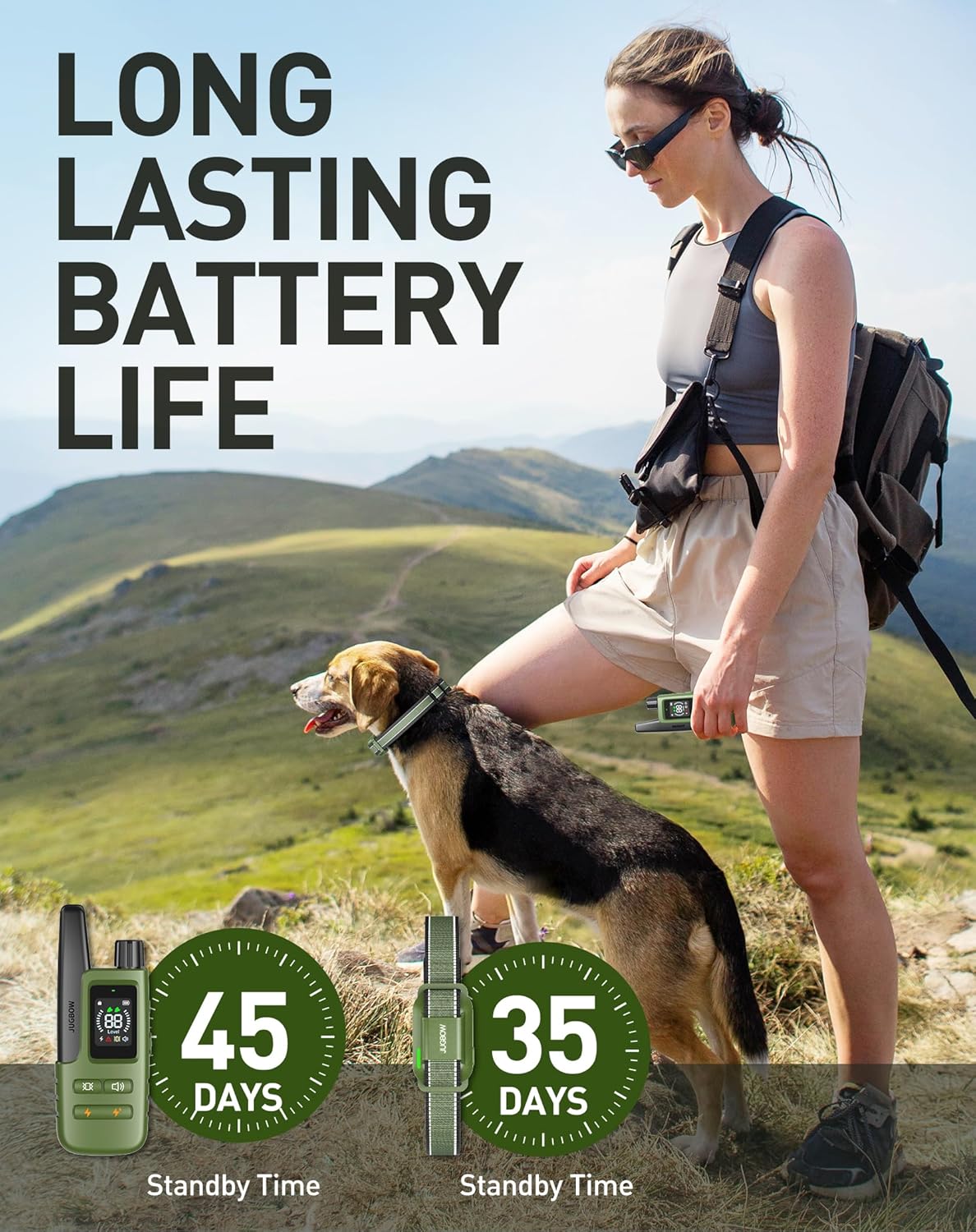 Jugbow Dog Shock Collar - 4200FT Dog Training Collar with Remote for 5-120lbs Small Medium Large Dogs,