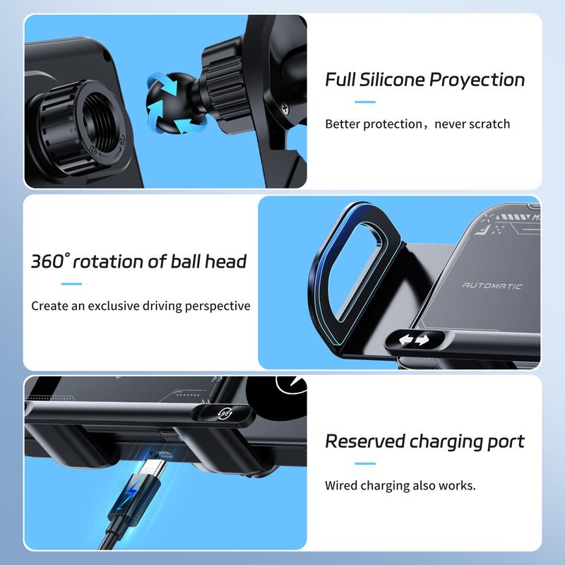 Wireless Charging Phone Holder Car Mount for Folding Screen/Universal Smartphone