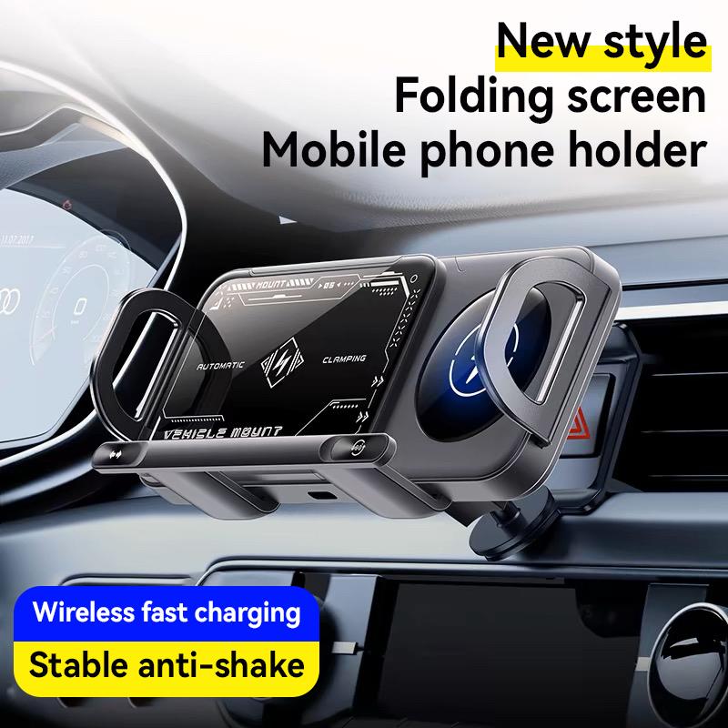 Wireless Charging Phone Holder Car Mount for Folding Screen/Universal Smartphone