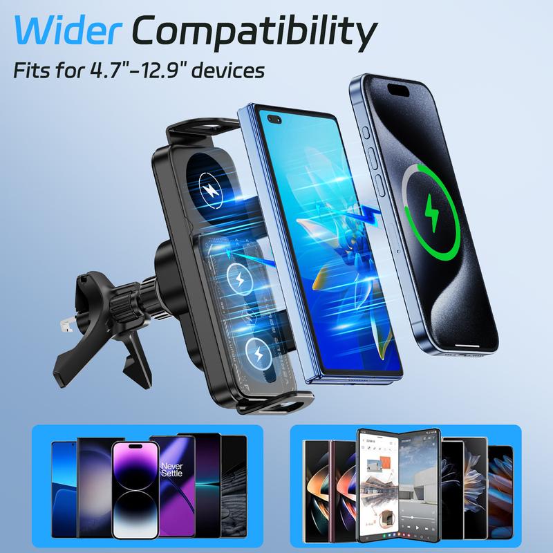 Wireless Charging Phone Holder Car Mount for Folding Screen/Universal Smartphone