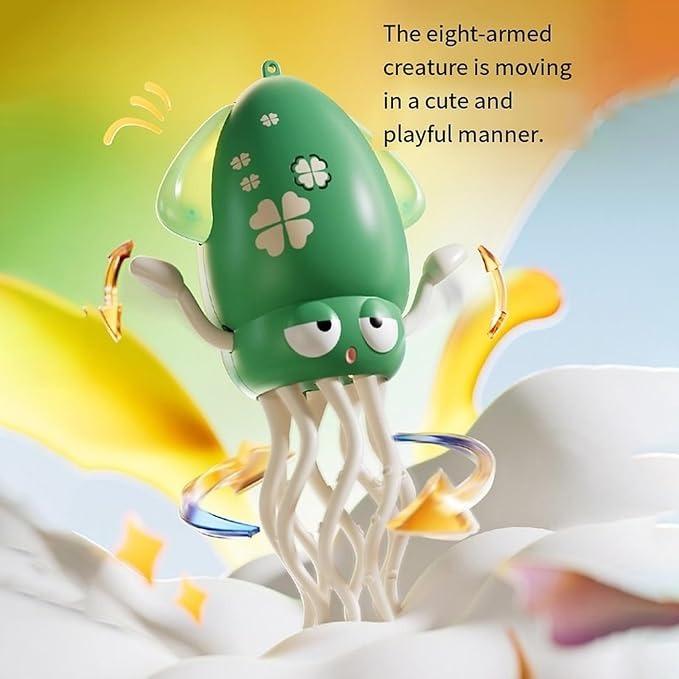 Electric Crawling Octopus Toy with LED Lights & Music, Crazy 8-Leg Action Octopus with Smart Obstacle Avoidance,
