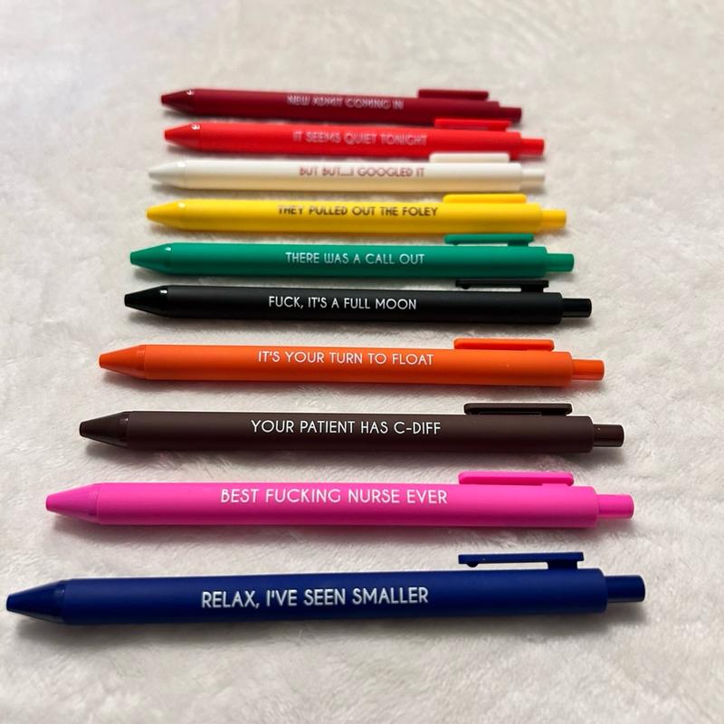Best Nurse Ever Pen Set ballpoint,(Spoof Fun Style-11Pcs)