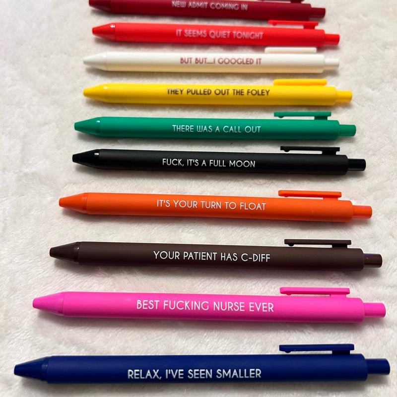 Best Nurse Ever Pen Set ballpoint,(Spoof Fun Style-11Pcs)