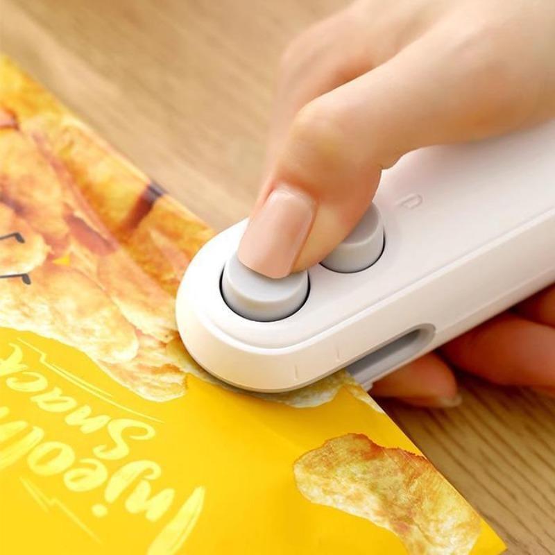 Snacks Mini Bag Sealer, Rechargeable 2 in 1 Bag Heat Sealer with Cutter for Chip ,