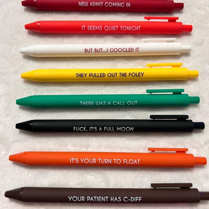 Best Nurse Ever Pen Set ballpoint,(Spoof Fun Style-11Pcs)