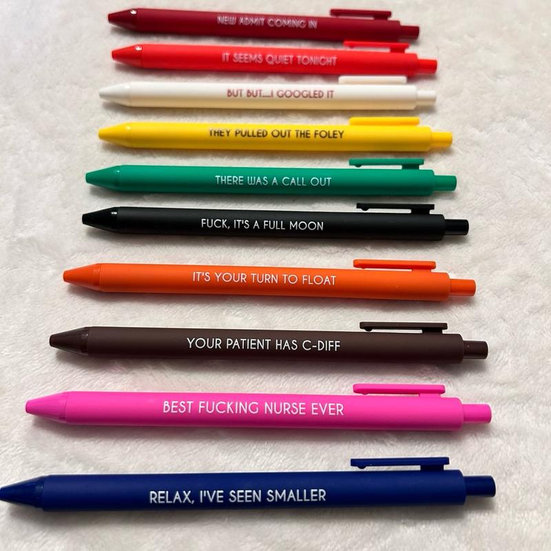 Best Nurse Ever Pen Set ballpoint,(Spoof Fun Style-11Pcs)