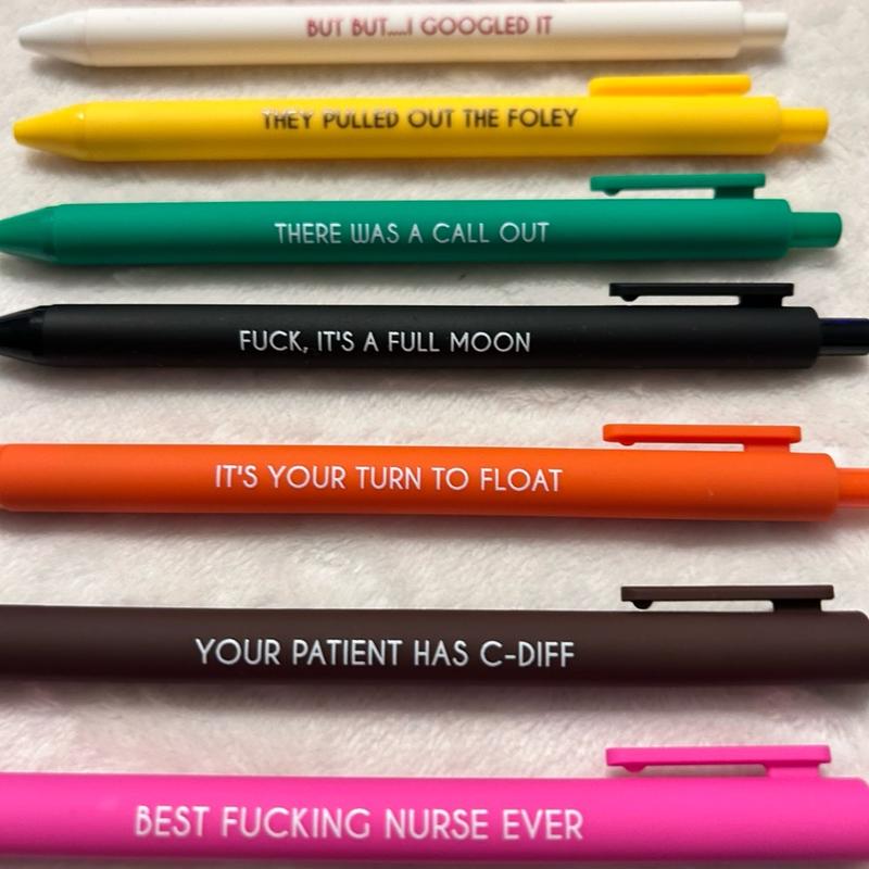 Best Nurse Ever Pen Set ballpoint,(Spoof Fun Style-11Pcs)