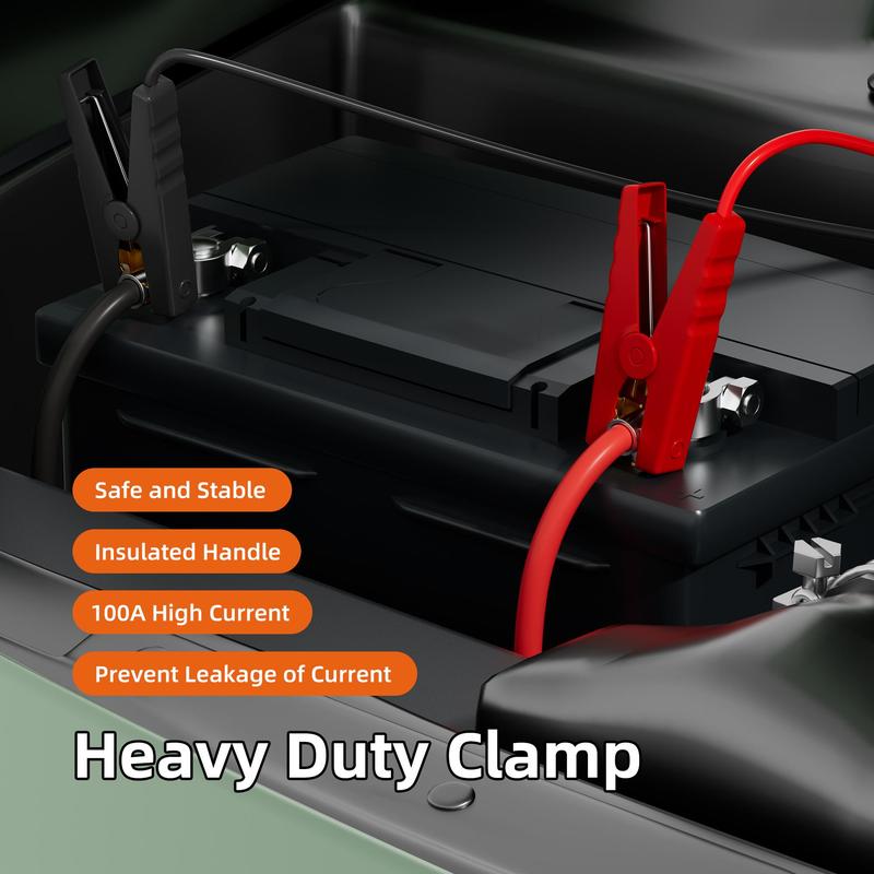 Car Battery Jump Starter Cable, 12awg 5.9ft Length Car Powerbank Jumper Cable with Adapter, Suitable for 18v & 20v Dcb Battery