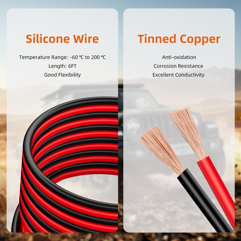 Car Battery Jump Starter Cable, 12awg 5.9ft Length Car Powerbank Jumper Cable with Adapter, Suitable for 18v & 20v Dcb Battery