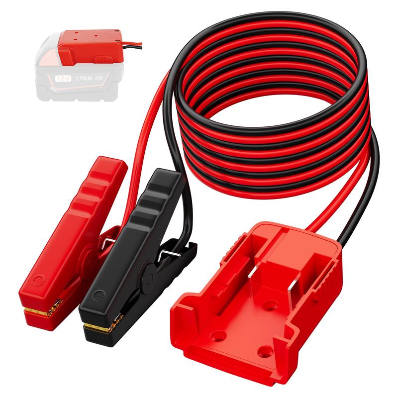 Car Battery Jump Starter Cable, 12awg 5.9ft Length Car Powerbank Jumper Cable with Adapter, Suitable for 18v & 20v Dcb Battery