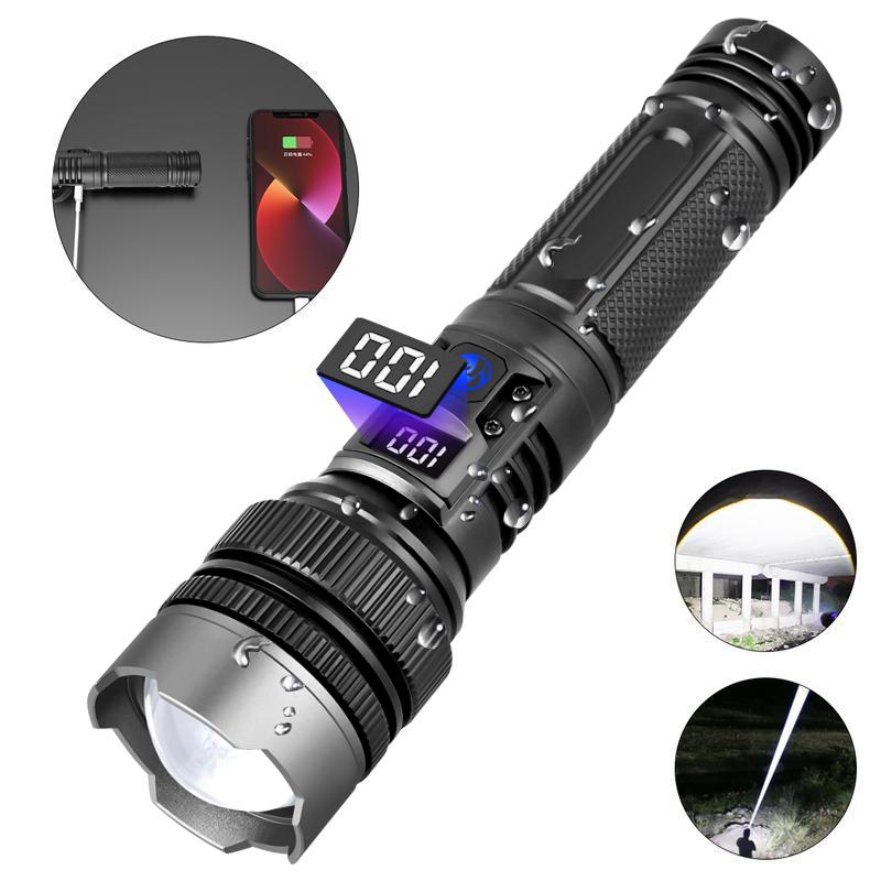 2-in-1 POWER BANK FLASHLIGHT | Super Bright, USB Rechargeable, Zoomable