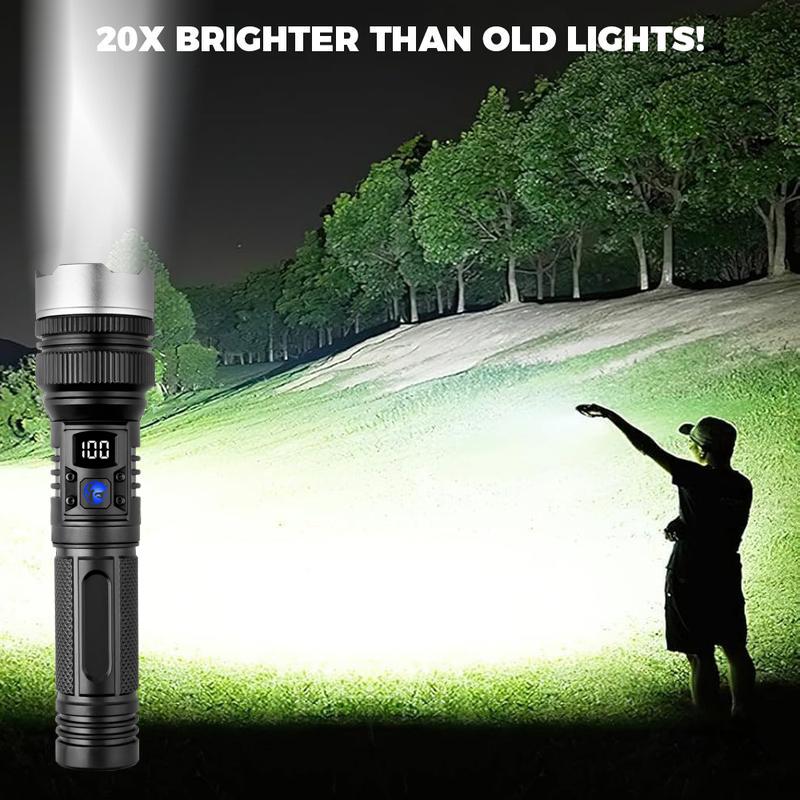 2-in-1 POWER BANK FLASHLIGHT | Super Bright, USB Rechargeable, Zoomable