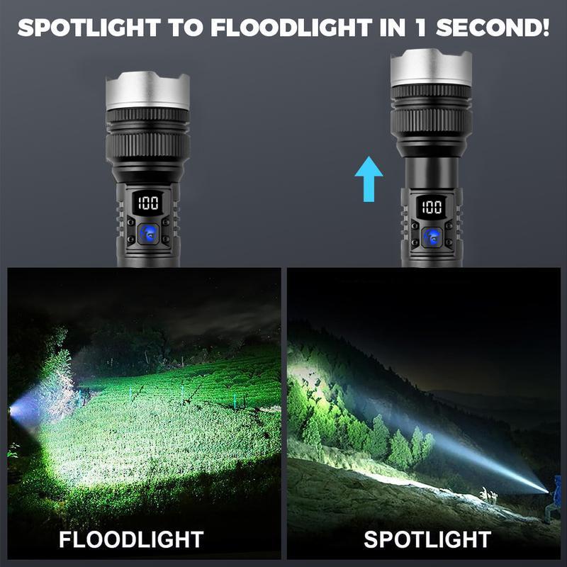 2-in-1 POWER BANK FLASHLIGHT | Super Bright, USB Rechargeable, Zoomable