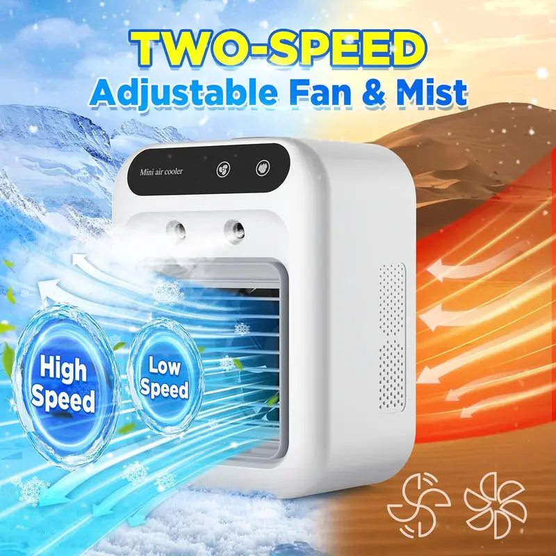 Portable Air Conditioners, 3-In-1 Cooling Fan with 2-Speed Mist Fan,