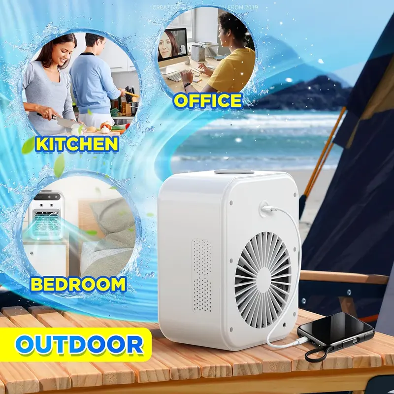 Portable Air Conditioners, 3-In-1 Cooling Fan with 2-Speed Mist Fan,
