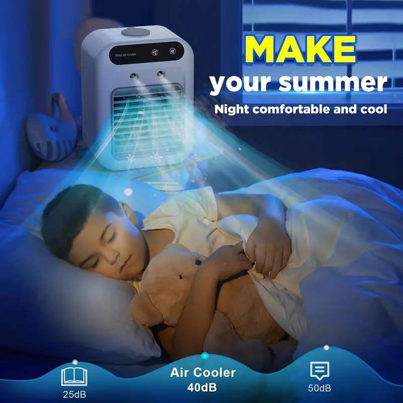 Portable Air Conditioners, 3-In-1 Cooling Fan with 2-Speed Mist Fan,