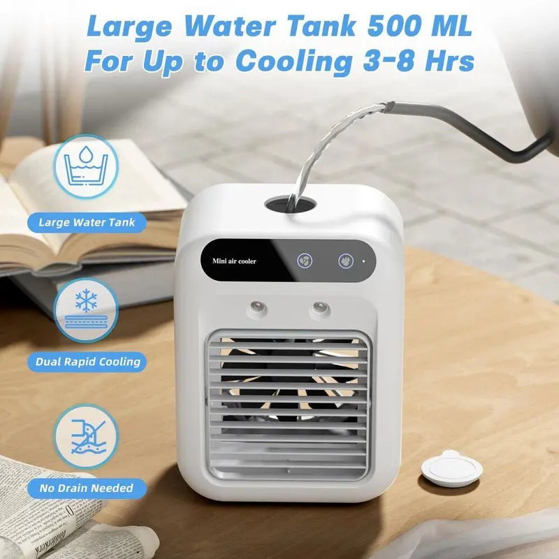 Portable Air Conditioners, 3-In-1 Cooling Fan with 2-Speed Mist Fan,