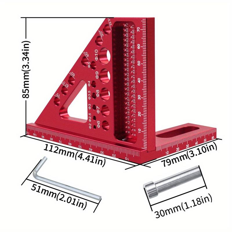 3d Multi-angle Carpenter Square Scriber, Drawing Line Ruler, High Precision Woodworking Square Protractor for Carpenters, Construction, Craftsmen and DIY,