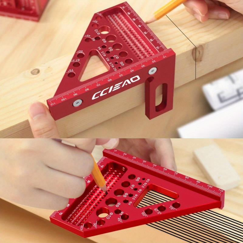 3d Multi-angle Carpenter Square Scriber, Drawing Line Ruler, High Precision Woodworking Square Protractor for Carpenters, Construction, Craftsmen and DIY,