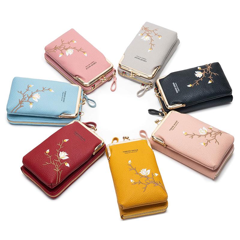 Versatile Embroidered Mobile Phone Bag