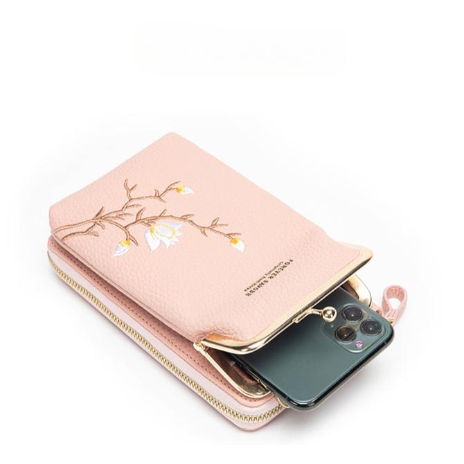 Versatile Embroidered Mobile Phone Bag