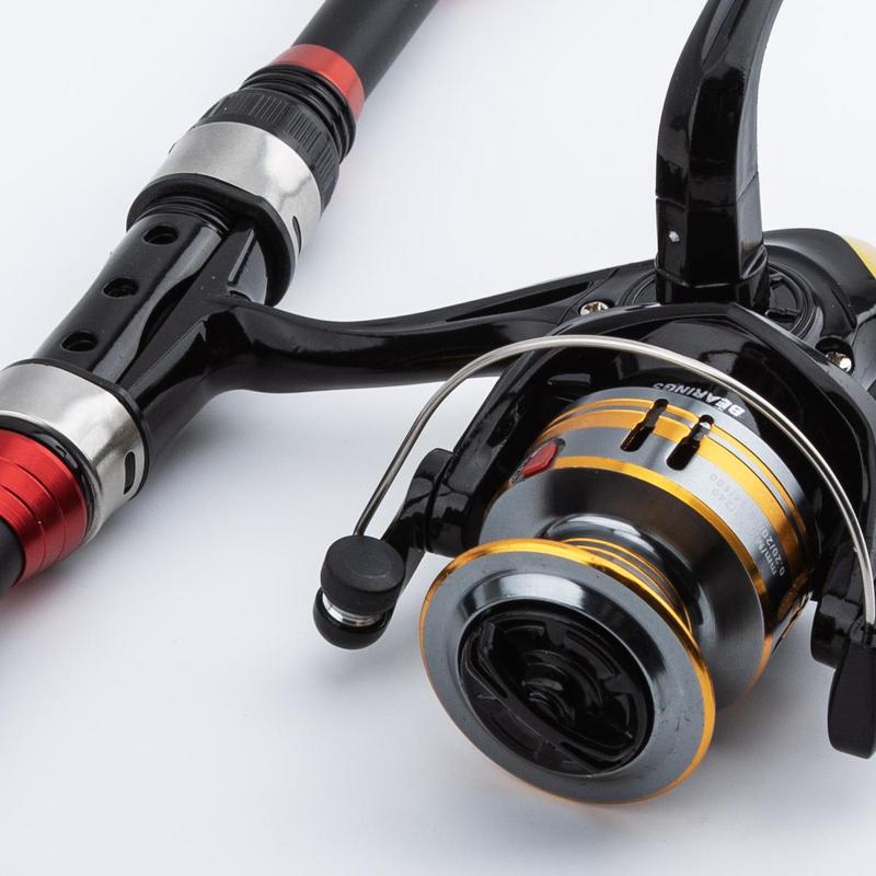 1.8m Telescopic Fishing Rod & Spinning Reel & Fishing Bag & Fishing Lure Kit,