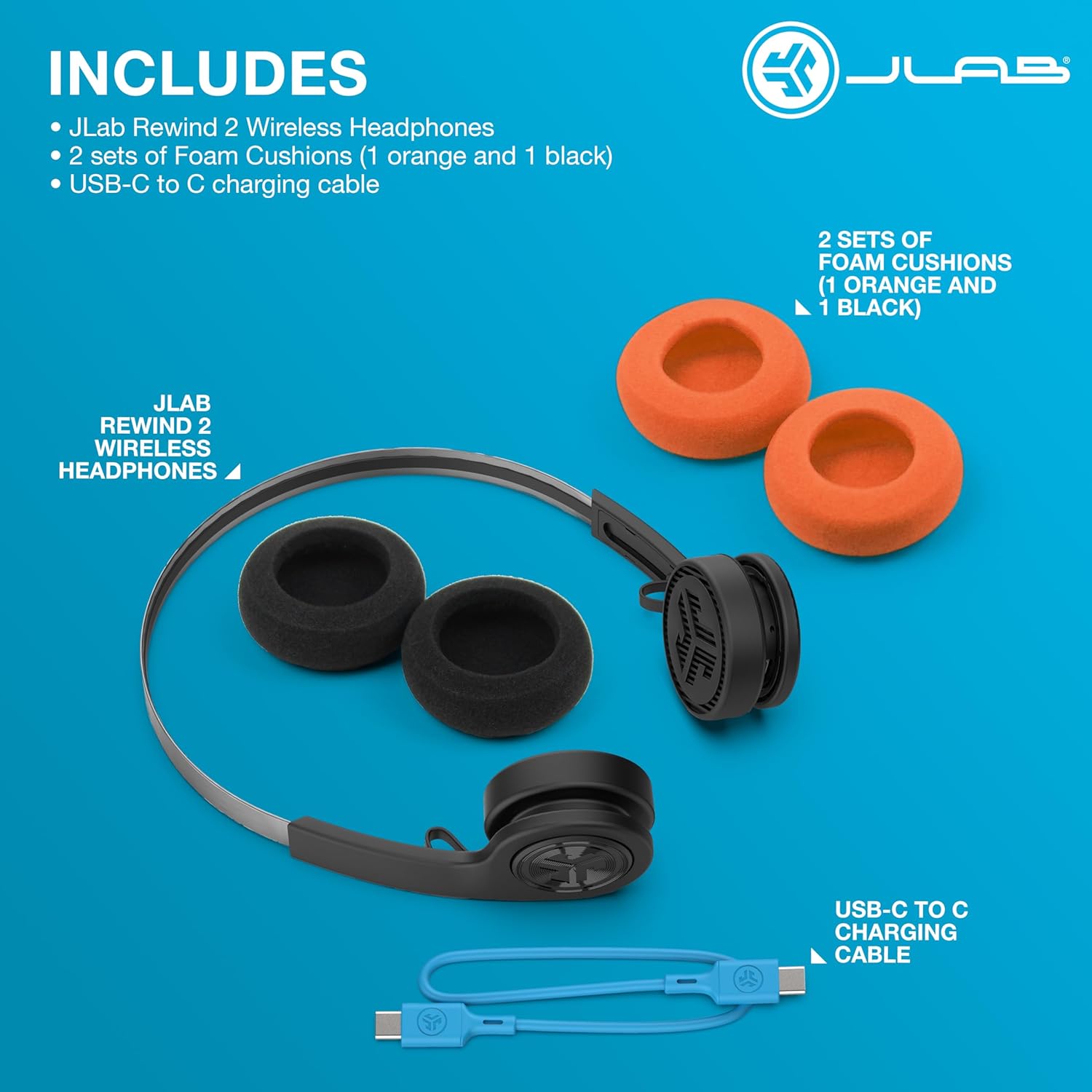 JLab Rewind 2 Wireless Retro Headphones