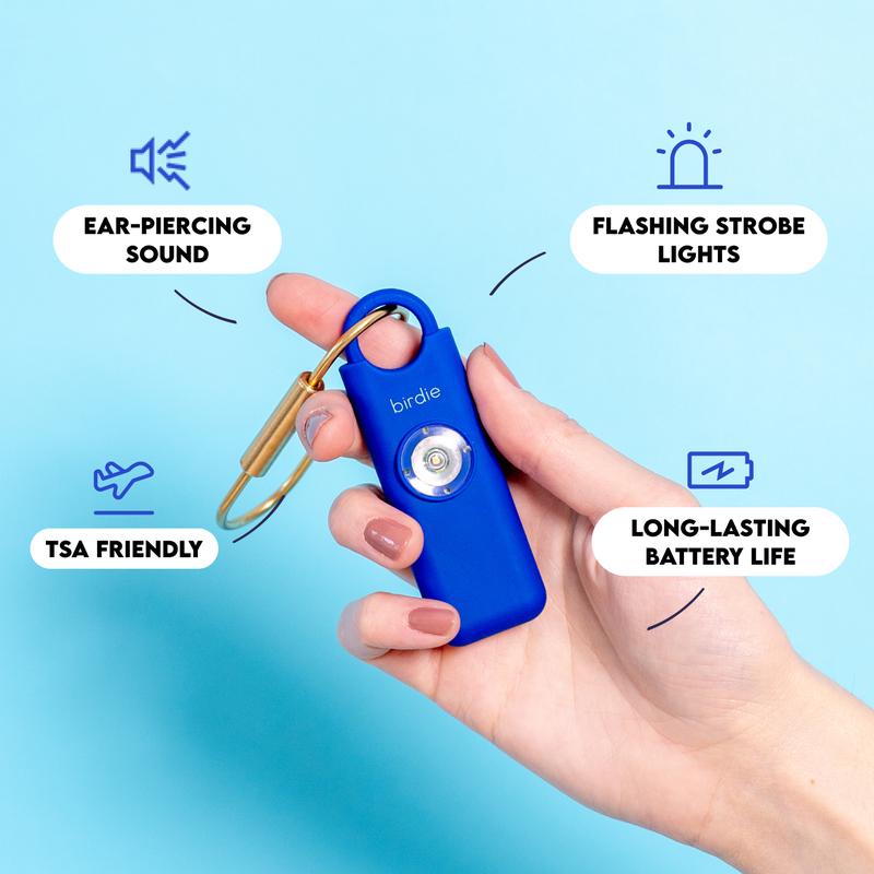 The Original Personal Safety Alarm for Women by Women–Loud Siren, Strobe Light and Key Chain in a Variety of Colors