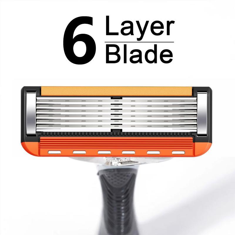 Men's Razor Blade Replacement, 48pcs Razor Blade & 1 Count Handle, Sharp Handheld Razor Blade,