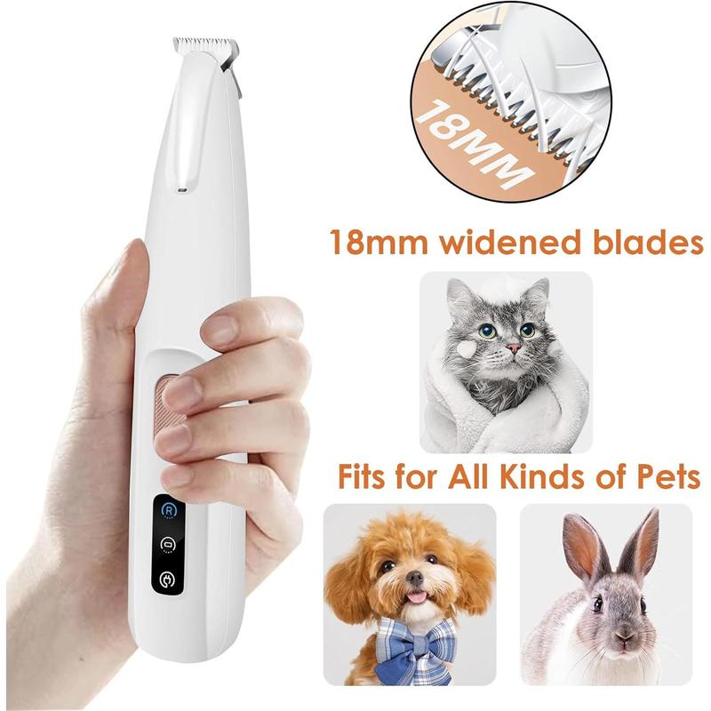 Rechargeable Pet Hair Trimmer Kit,Cordless Quiet Dog Trimmer for Grooming with LED Light, Small Dog Grooming Clippers for Dogs & Cats, Pet Grooming Tool,Waterproof, low noise pet shaver