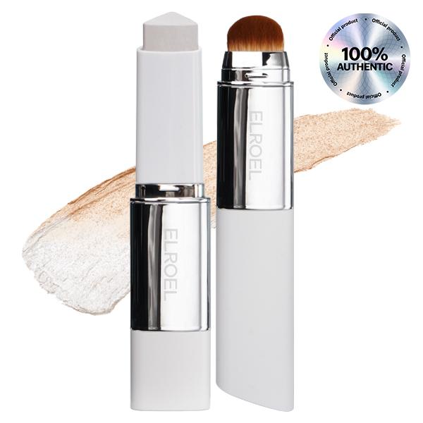 ELROEL BLANC Cover Cream Stick V w/ Detachable Brush - Korean Skin Care Concealer Stick – Balm to Cream Foundation Makeup Stick (0.45 oz)