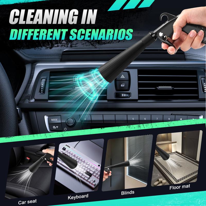 Kaitnax Air Blow Gun Car Interior Cleaning Gun High Pressure Car Detailing Cleaning Tool with Nozzle and Auto Detailing Dusting Brush for Quickly Blasts Dirt and Dust from Surface Effective Detailed Particles Removal