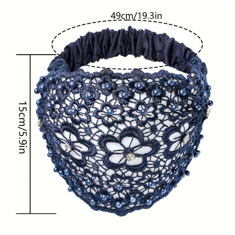 3pcs Set Boho-chic Crystal & Pearl Embellished Wide Headbands for Women – Luxury Hair Accessories, Ideal for Weddings, Vacations & Daily Styling