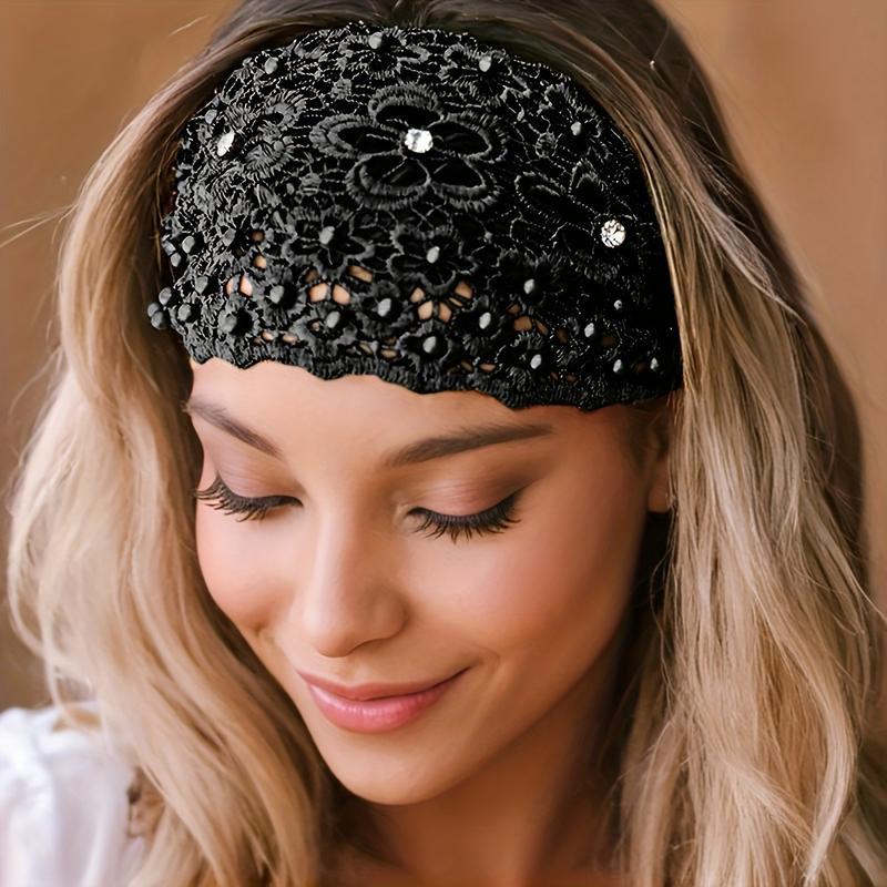 3pcs Set Boho-chic Crystal & Pearl Embellished Wide Headbands for Women – Luxury Hair Accessories, Ideal for Weddings, Vacations & Daily Styling