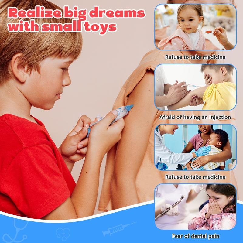 Fygurso Kids Doctor Play Set , Pretend Play Medical Kit with Stethoscope & Costume for Birthday Gift Blue