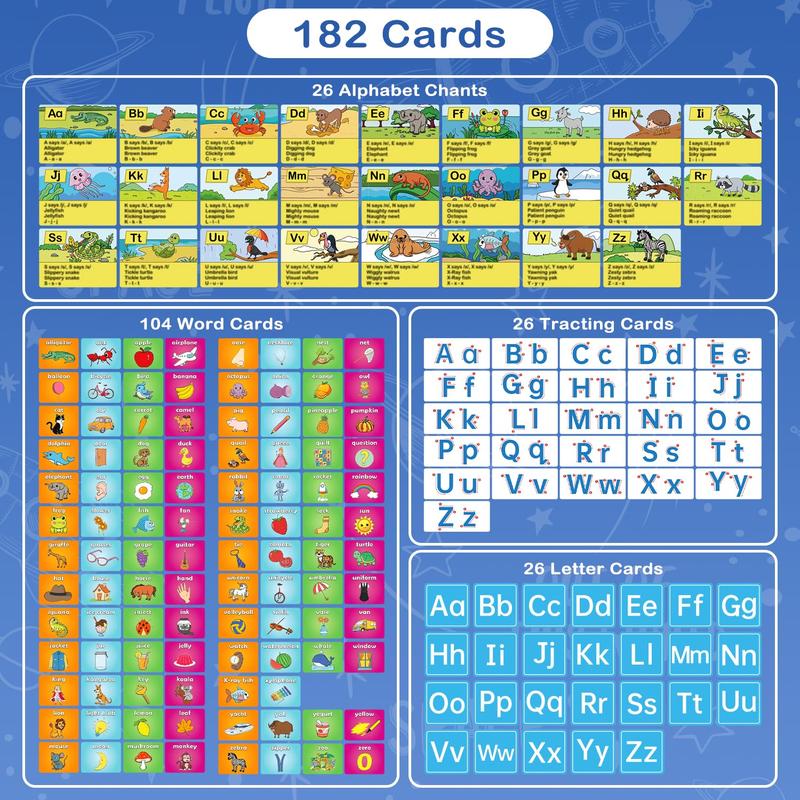 Alphabet Learning Pocket Chart Alphabet Wall Chart ABC Flash Cards Learning Games
